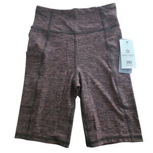 NINE WEST ACTIVE High Waisted Yoga Biker Stretch Shorts with Pockets